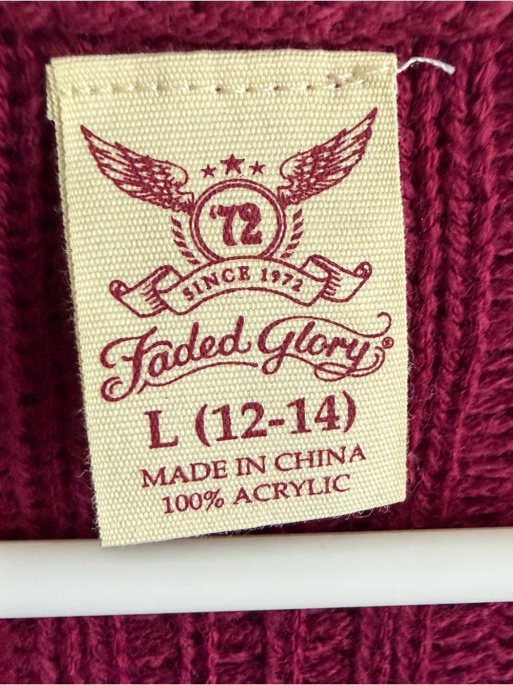 Faded Glory Merlot wine open front duster cardigan size large - Picture 4 of 7